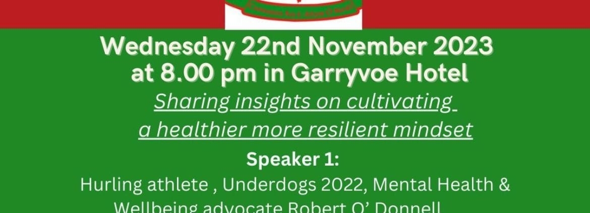 Mental Health Awareness Night in Garryvoe Hotel 22nd Nov